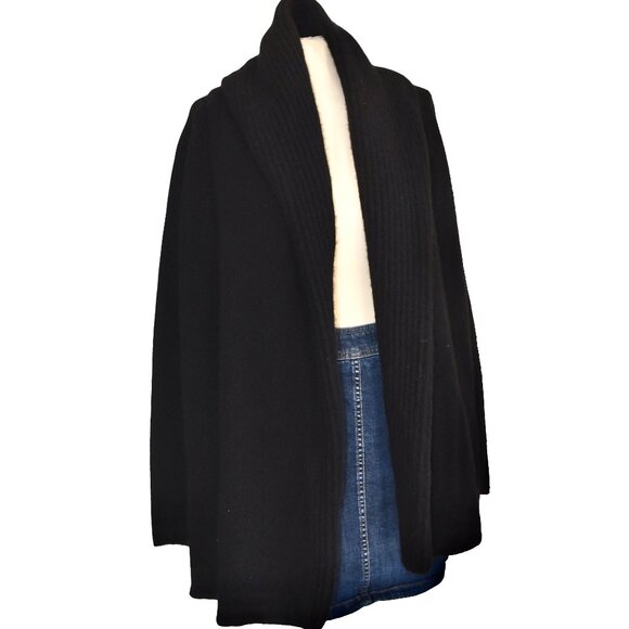 Vince Black Open Front Cardigan Small Wool Yak Blend Cozy Minimalist Luxury Knit - Picture 1 of 8